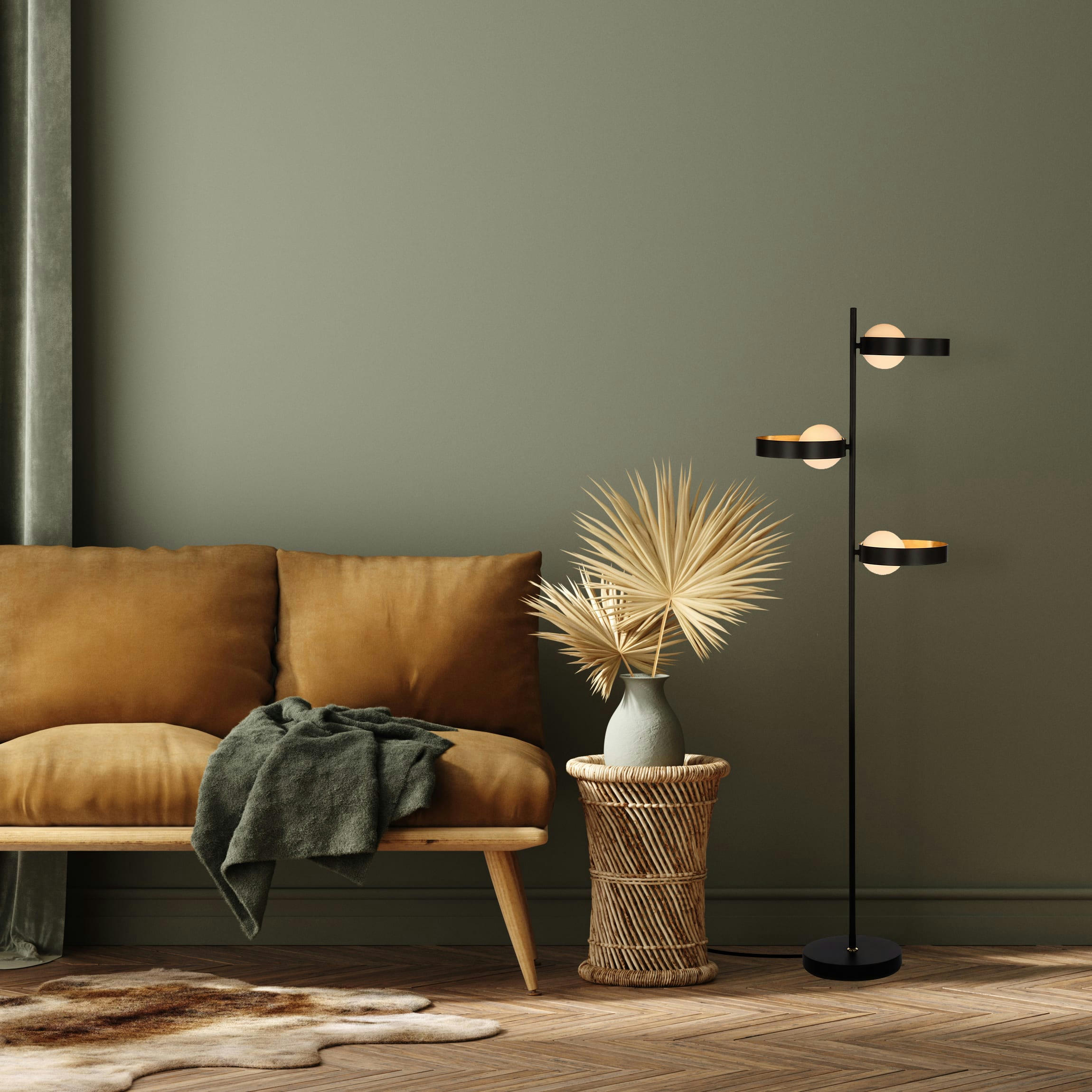 NICCI - Lampadaire en métal noir