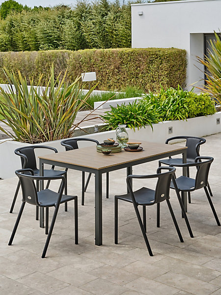 Ensemble repas de jardin 6 places en aluminium- BOSTON