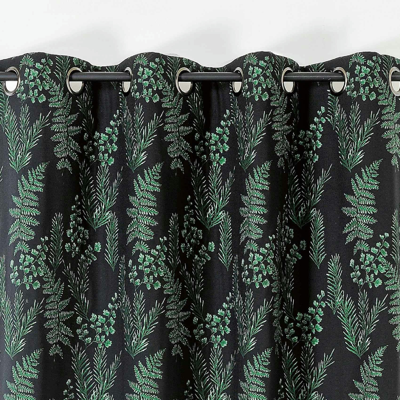 - Rideau d'ameublement aux feuillages divers polyester vert 140x240 cm