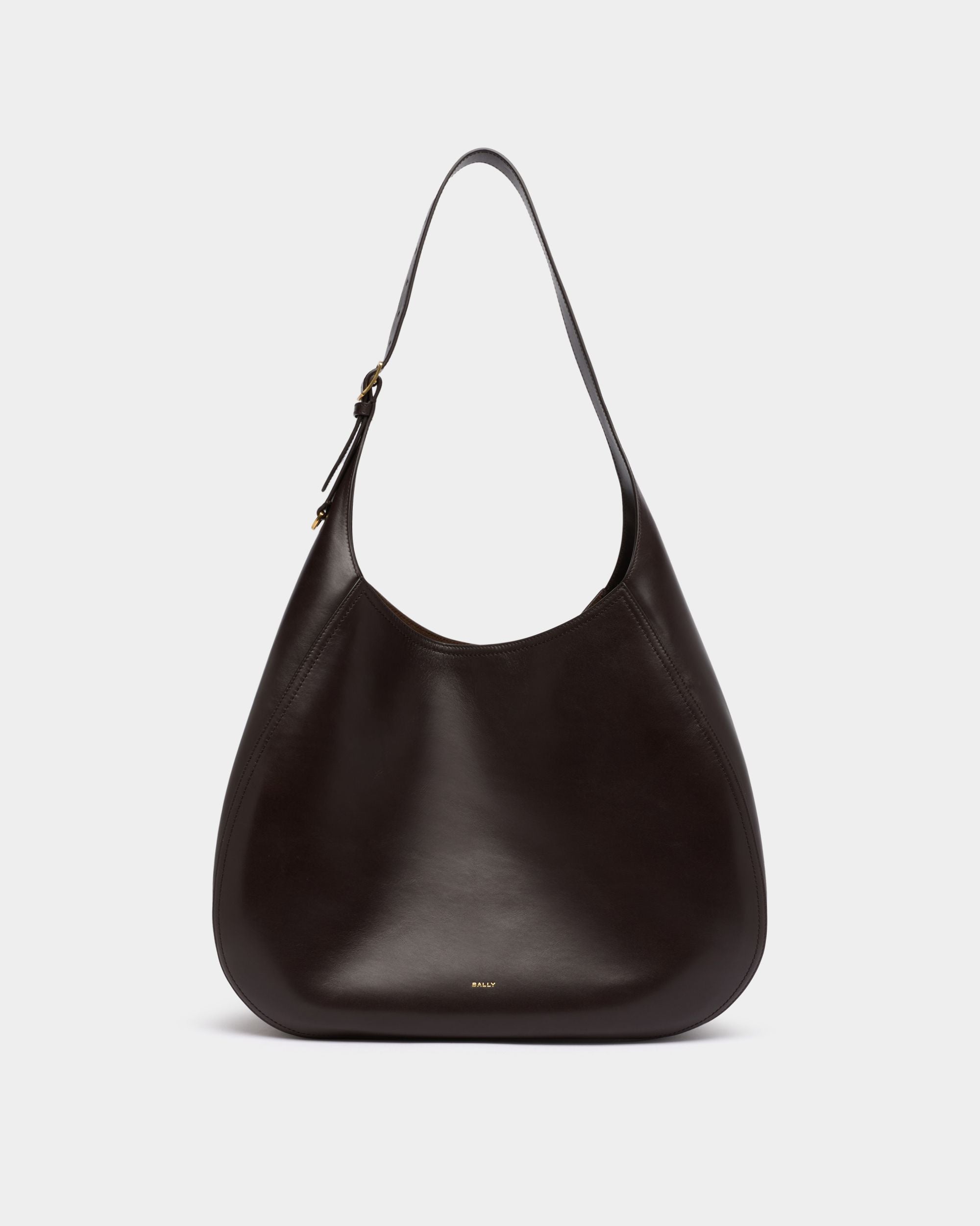Große Hobo-Tasche Althea aus Leder in Chocolate