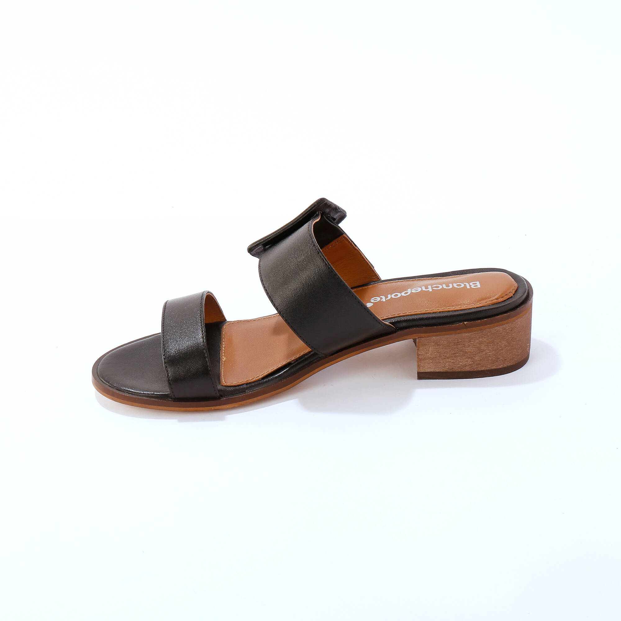 Mules en cuir à talon