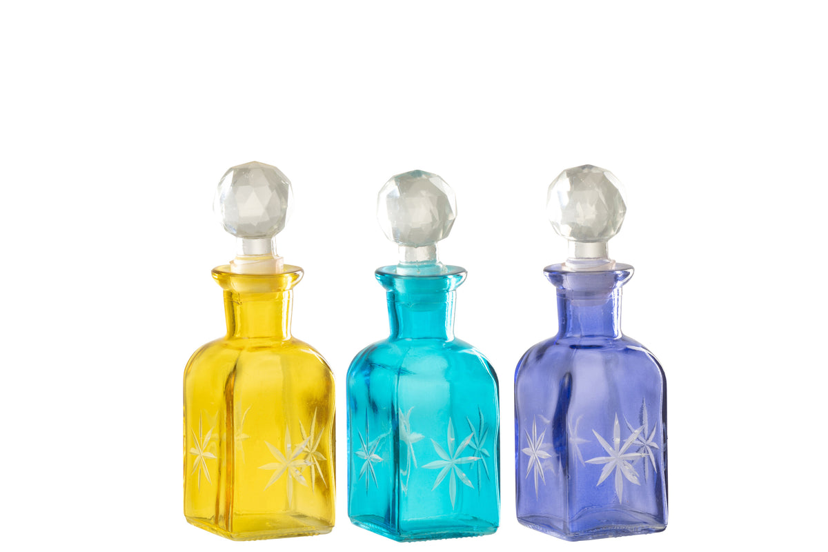 J-Line decoratie Flessen Tarifa - glas - mix - small - 3 stuks