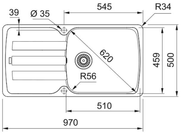 FRANKE Zlewozmywak AZG 611-97 XL onyx 114.0676.239