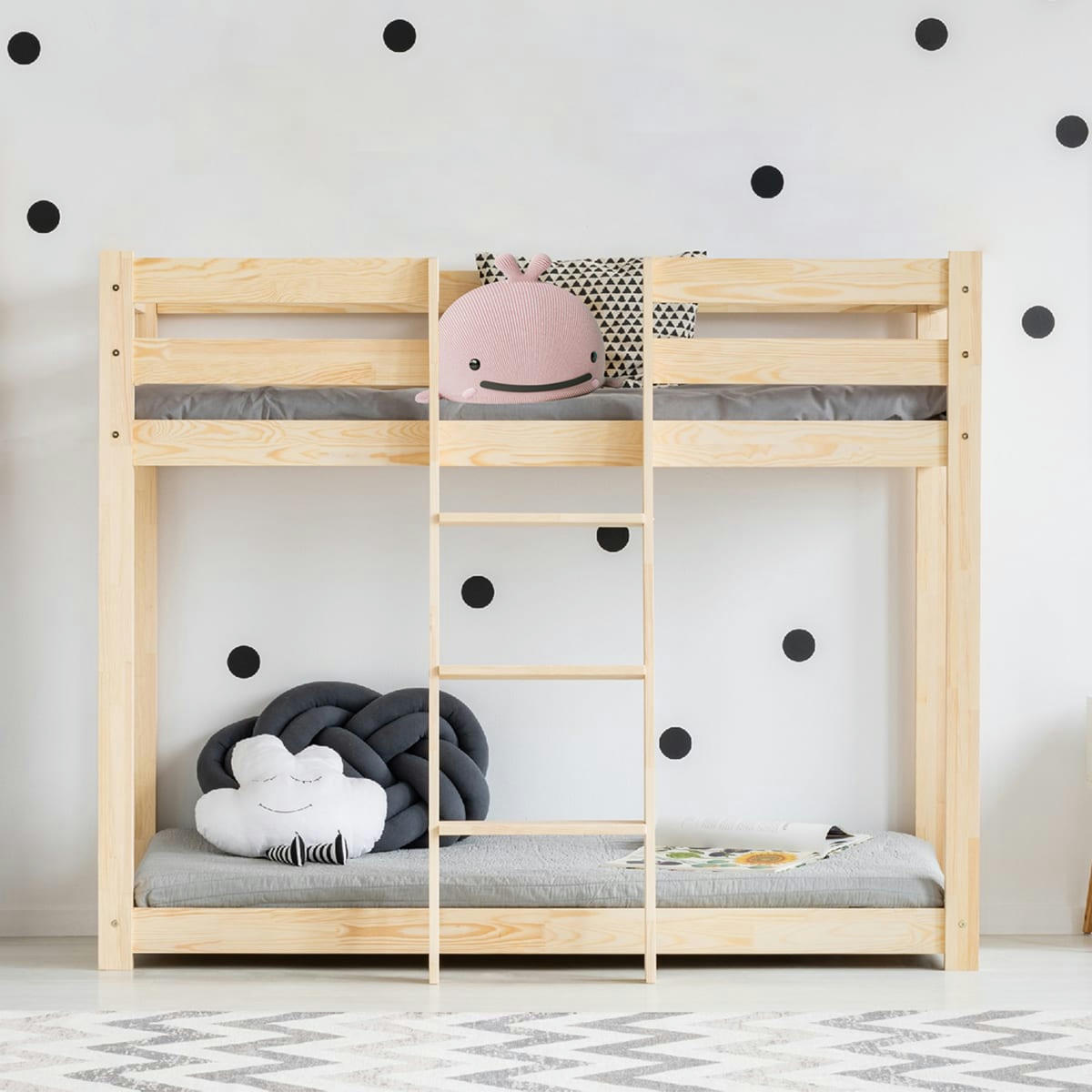 DEREK - Lit superposé 70x140 sommier inclus naturel