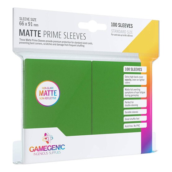 Gamegenic Green Matte Prime Card Sleeves 100 Pack