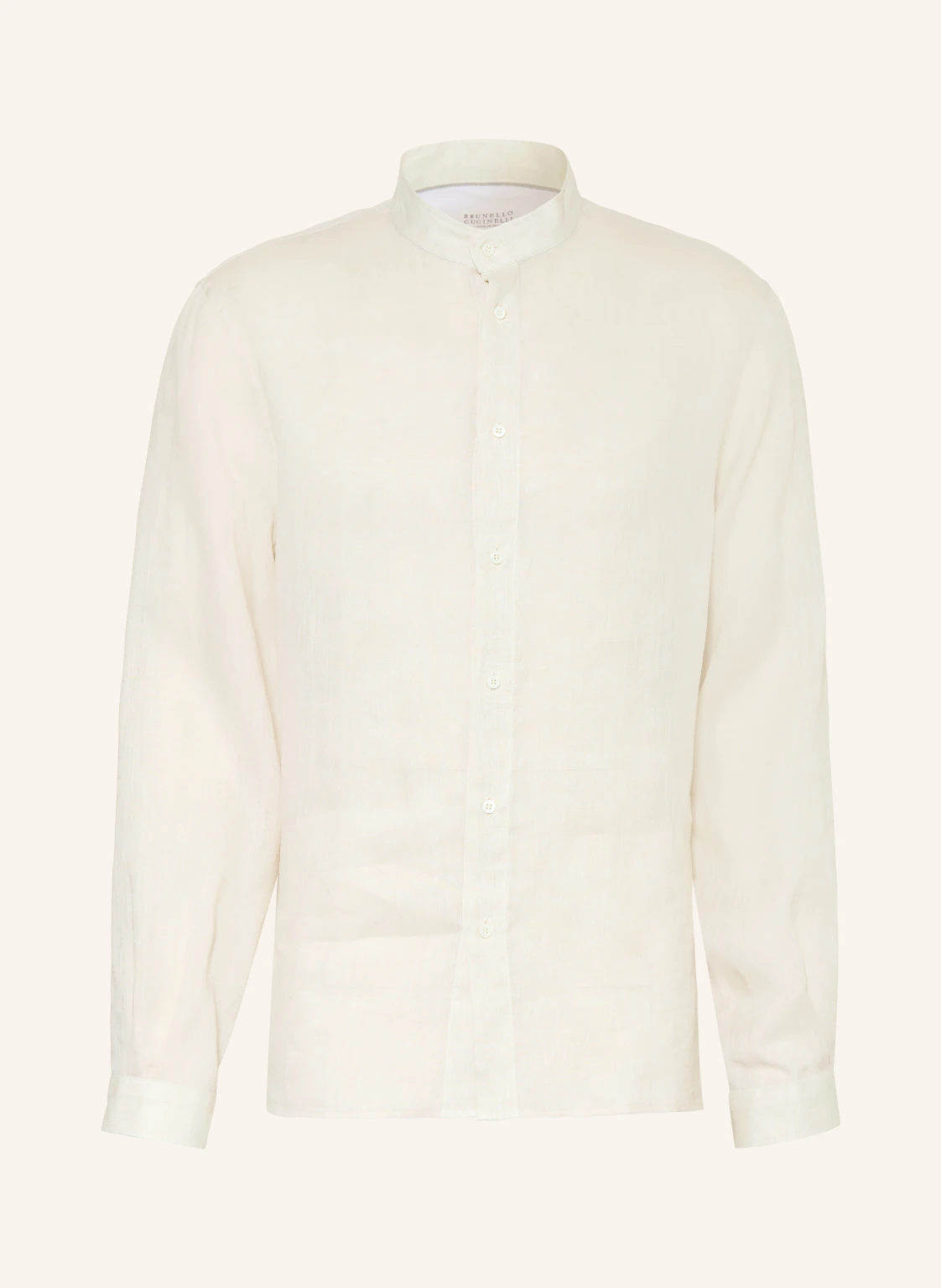 BRUNELLO CUCINELLI Leinenhemd Easy Fit mit Stehkragen