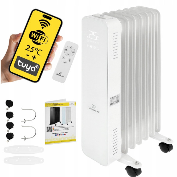Grzejnik olejowy OSLO 1500W White WiFi TIMER eco Mission Air