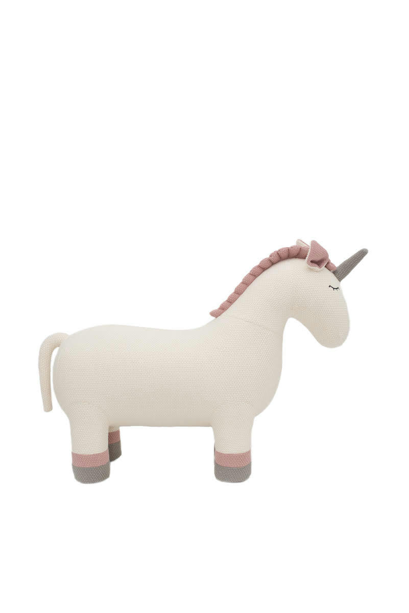 AMIGURUMIS MAXI - Maxi licorne en peluche siège en 100% coton blanc