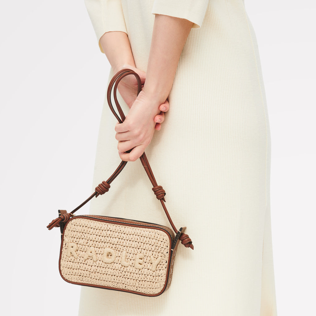 The Camden - Raffia - Small Ziptop Shoulder