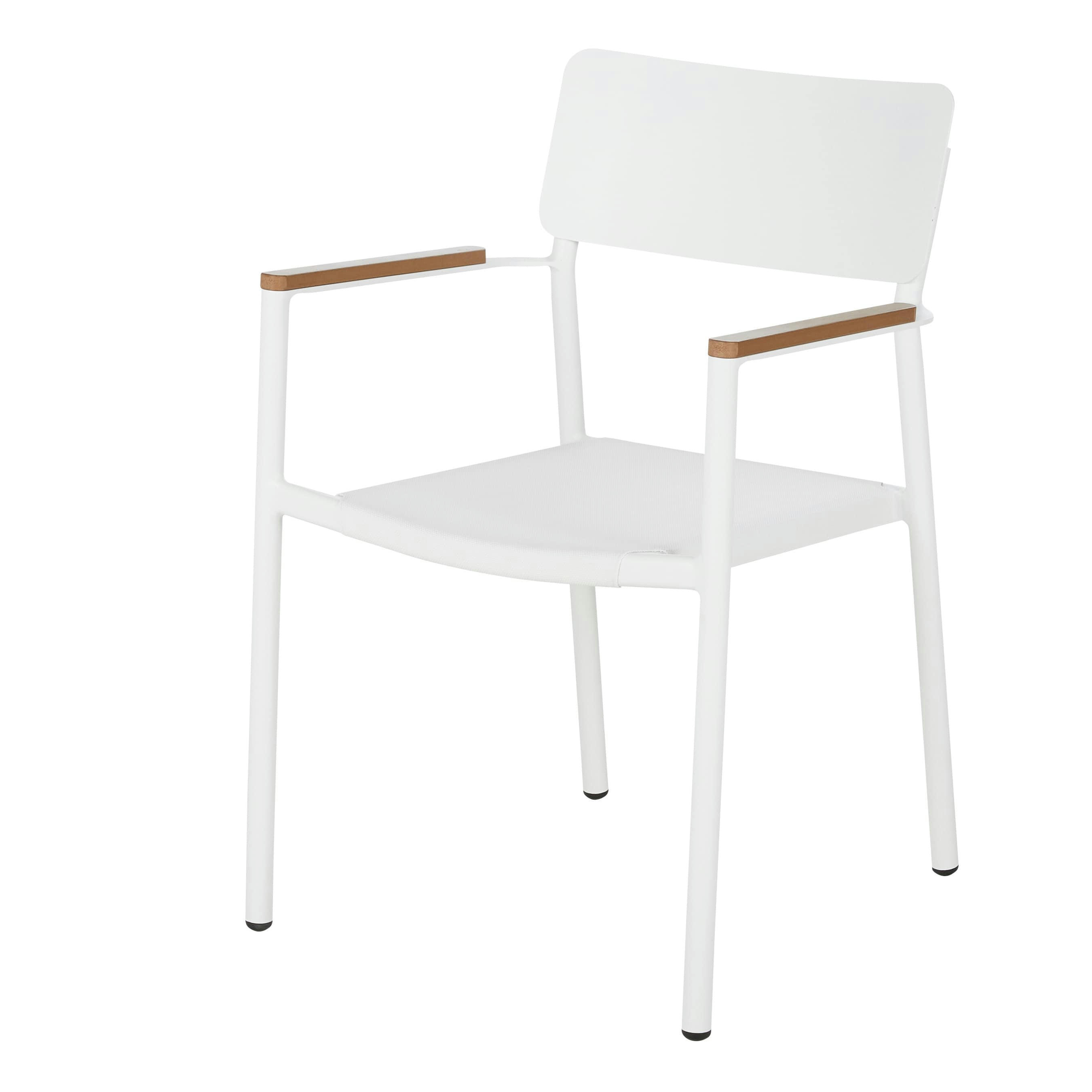 Quepos - Fauteuils à dîner de jardin en aluminium beige et toile plastifiée écrue (x2)