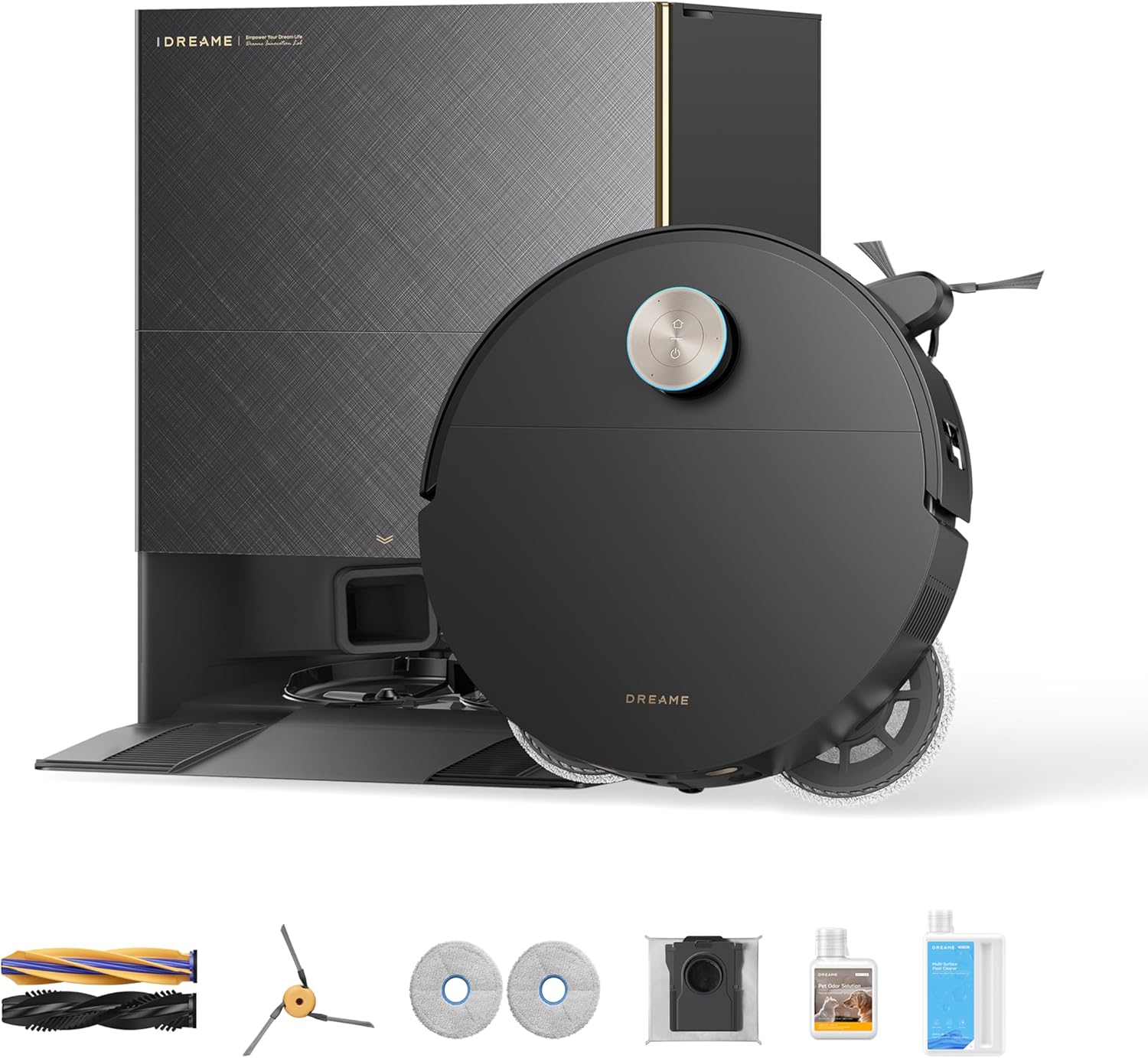 DREAME X60 Max Ultra Complete Robot Vacuum and Mop, Upgraded from X50 Series, 3.13in (7.95cm) Ultra-Thin Design, 35,000Pa Suction, Self Emptying&Refilling, Mop Self-Cleaning, 280+ Obstacle Avoidance