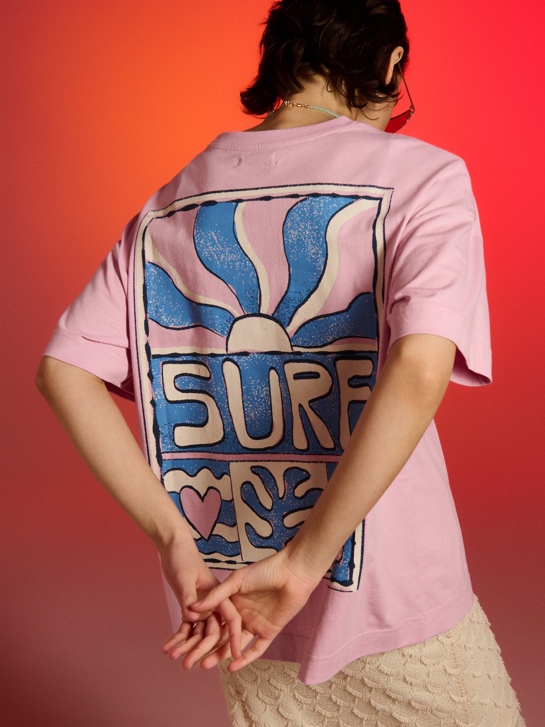 Bawełniana koszulka z napisem Surf