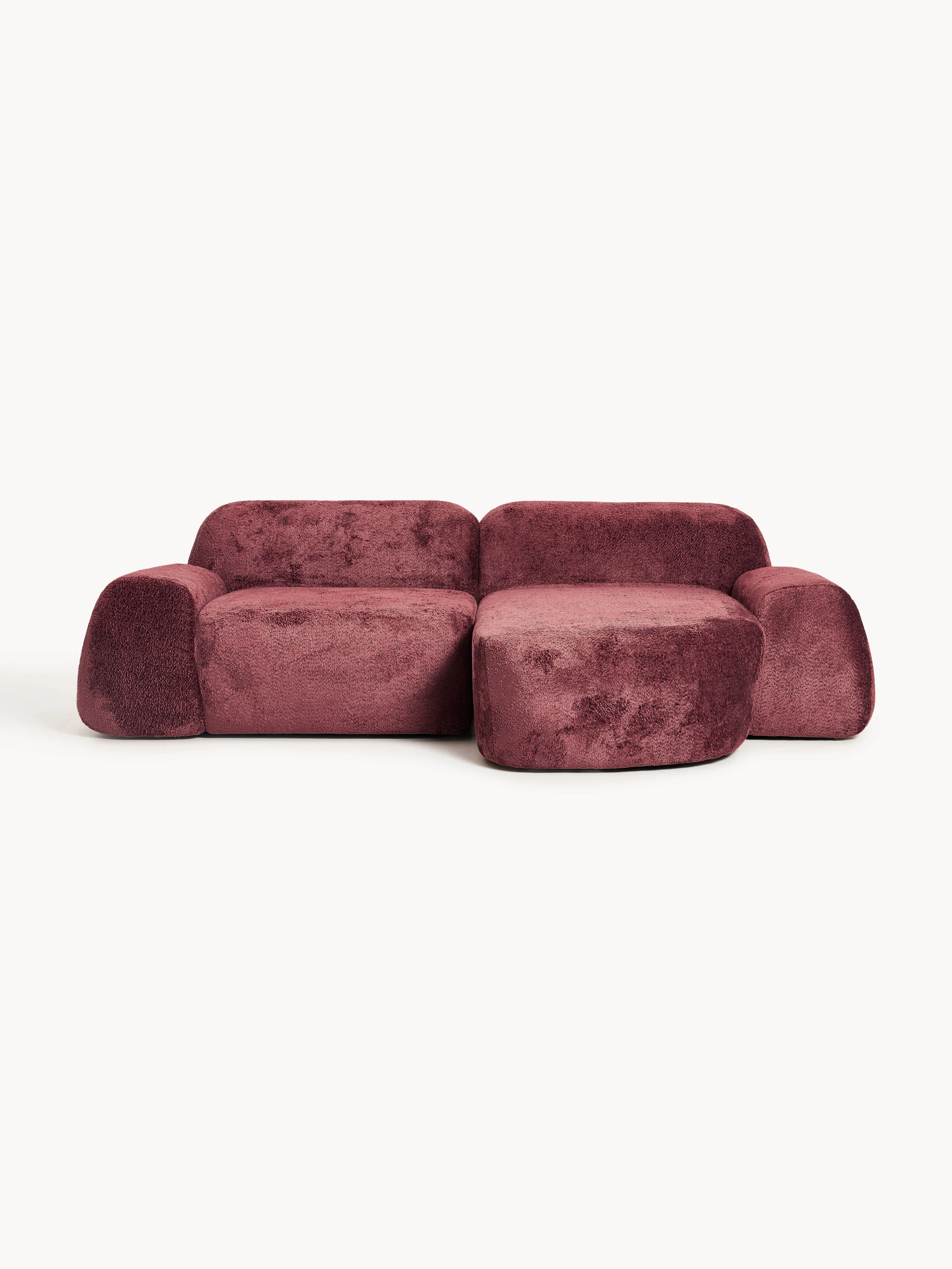 Modulares Ecksofa Wolke (3-Sitzer) aus Teddy-Bouclé