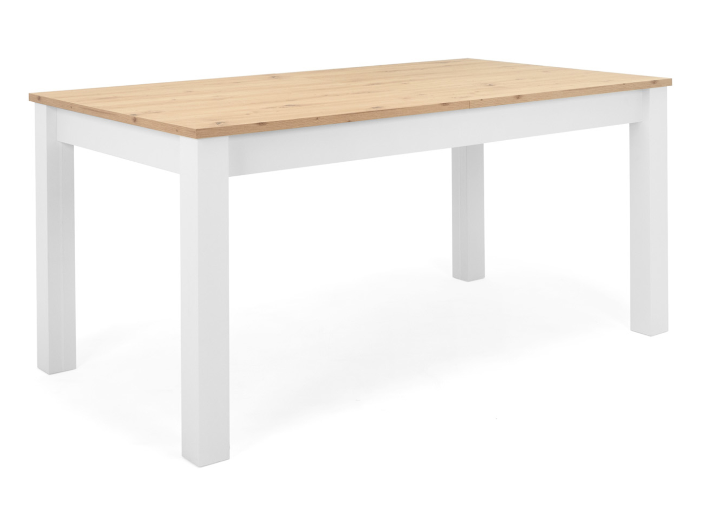 Stół prostokątny rozkładany Bergen 160/215x75 biały/dąb artisan