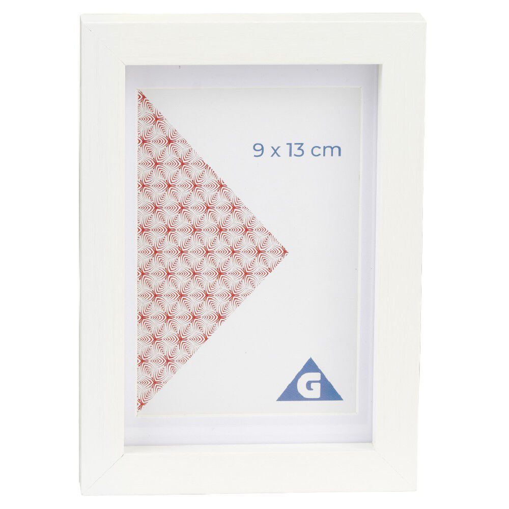 Cadre photo bois blanc 10x15cm pour photo 9x13cm