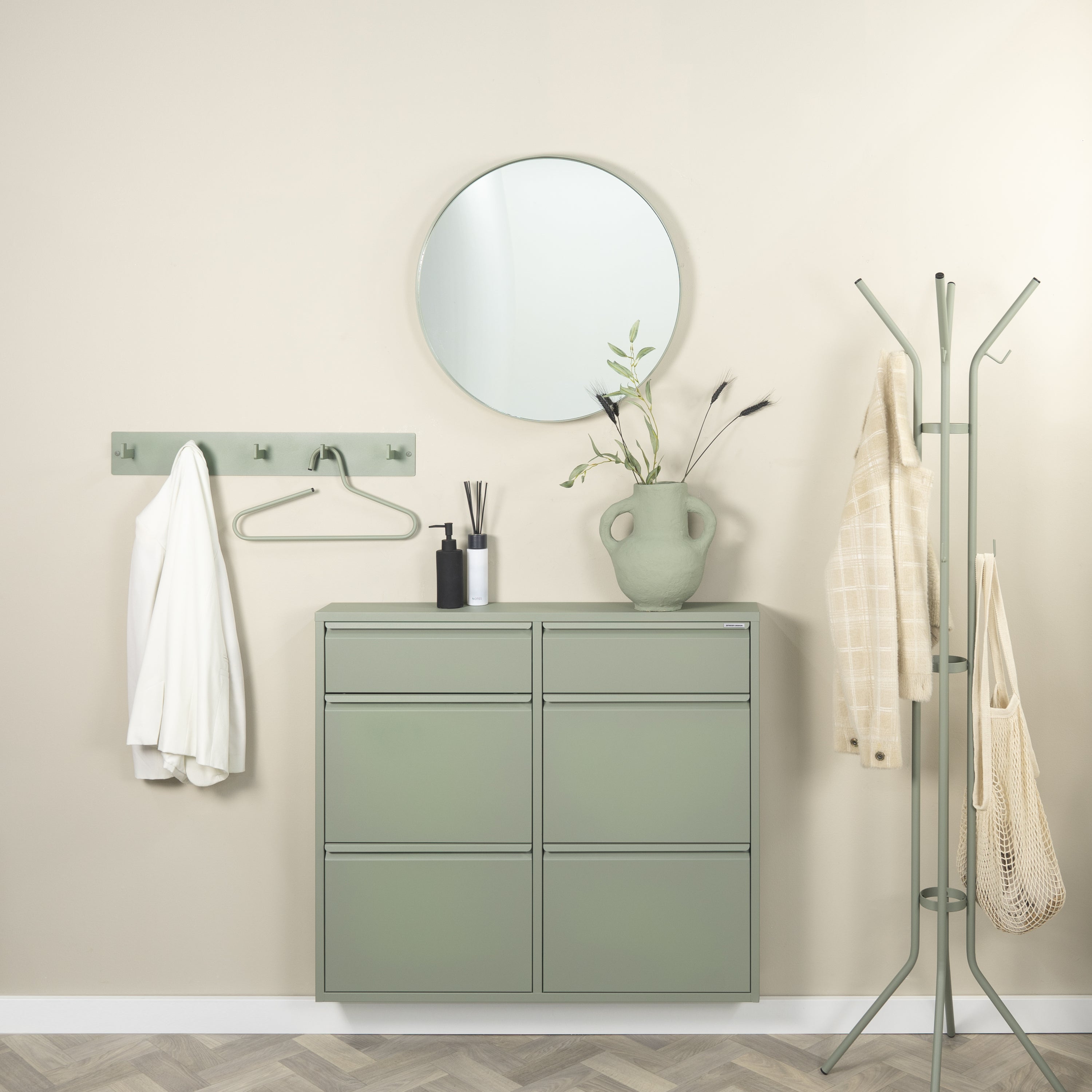 Spinder Design Billy 6 Schoenenkast - Dusty Green