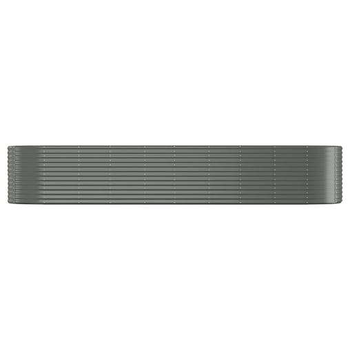 NNEVL Garden Planter Powder-coated Steel 396x100x68 cm Grey