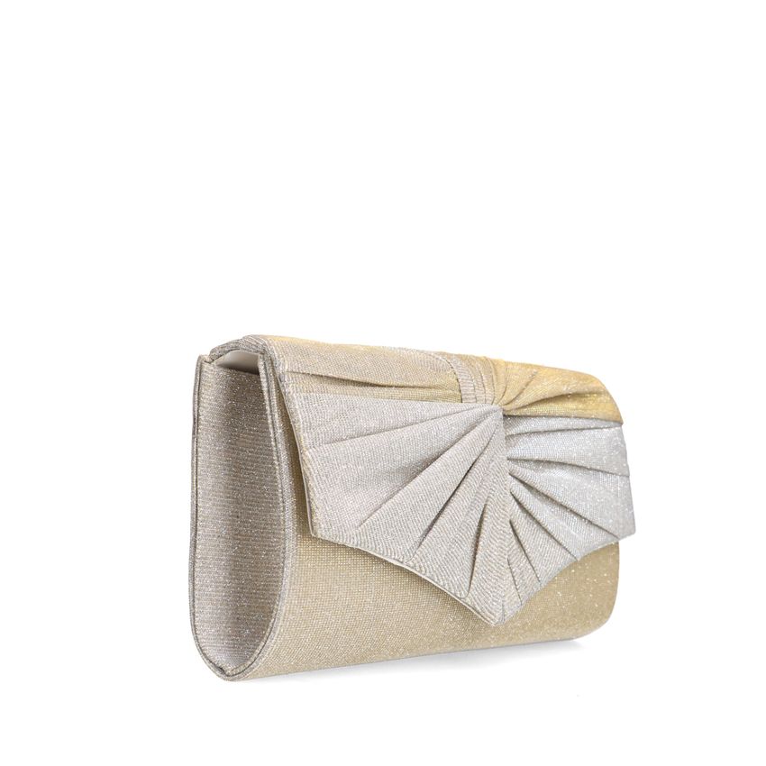 Manfield Zilverkleurige glitter clutch