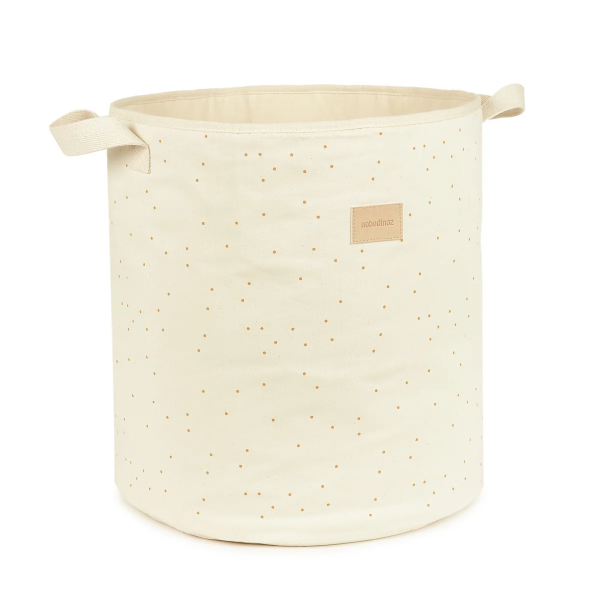 Nobodinoz - Aufbewahrungskorb, Ø 37 x H 41 cm, natural honey sweet dots