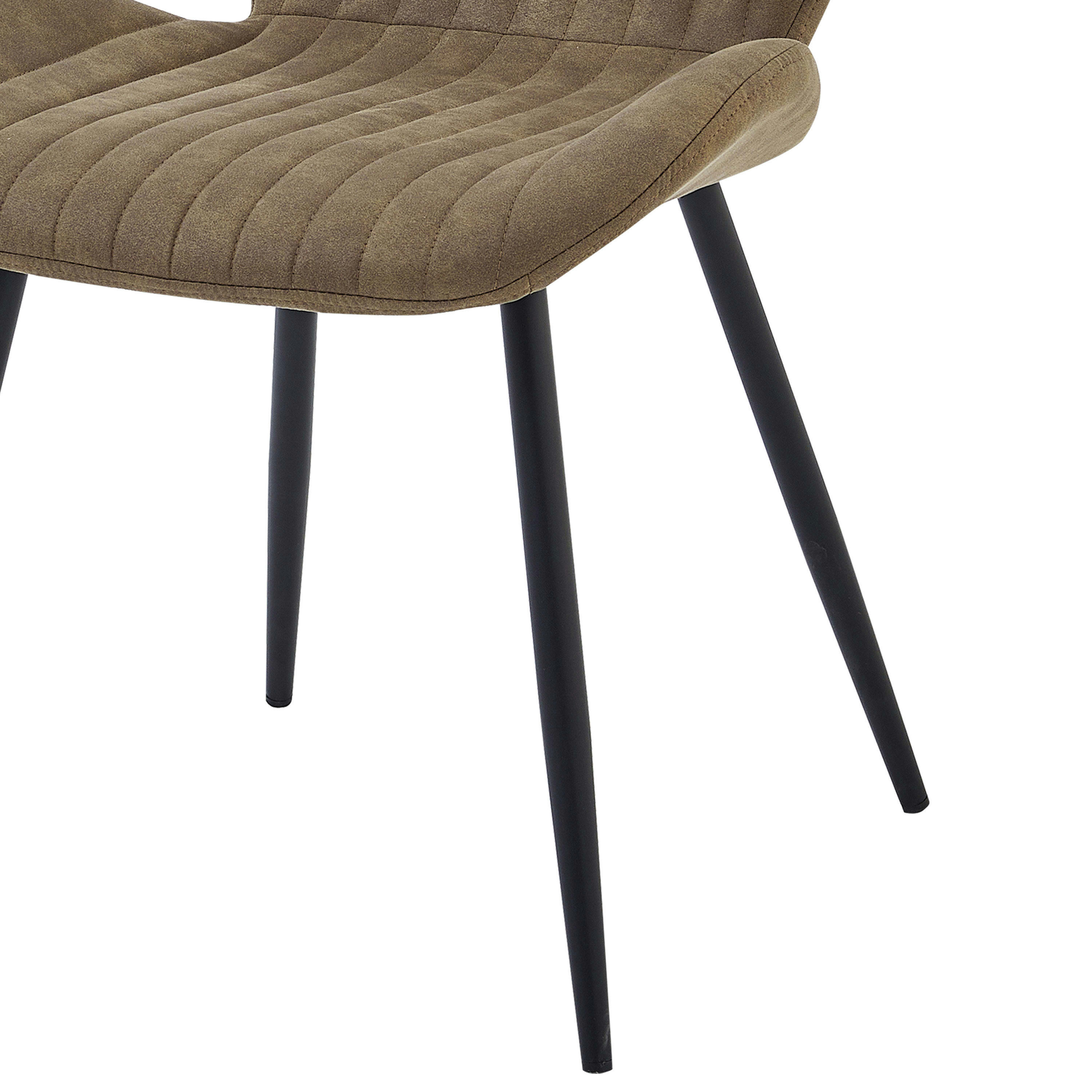 JANE - Chaise vintage en microfibre Marron et métal noir (x4)