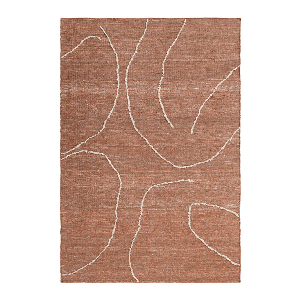 Ferm Living Gesso Jute Vloerkleed 200 x 140 cm - Terracotta / Off-Whit