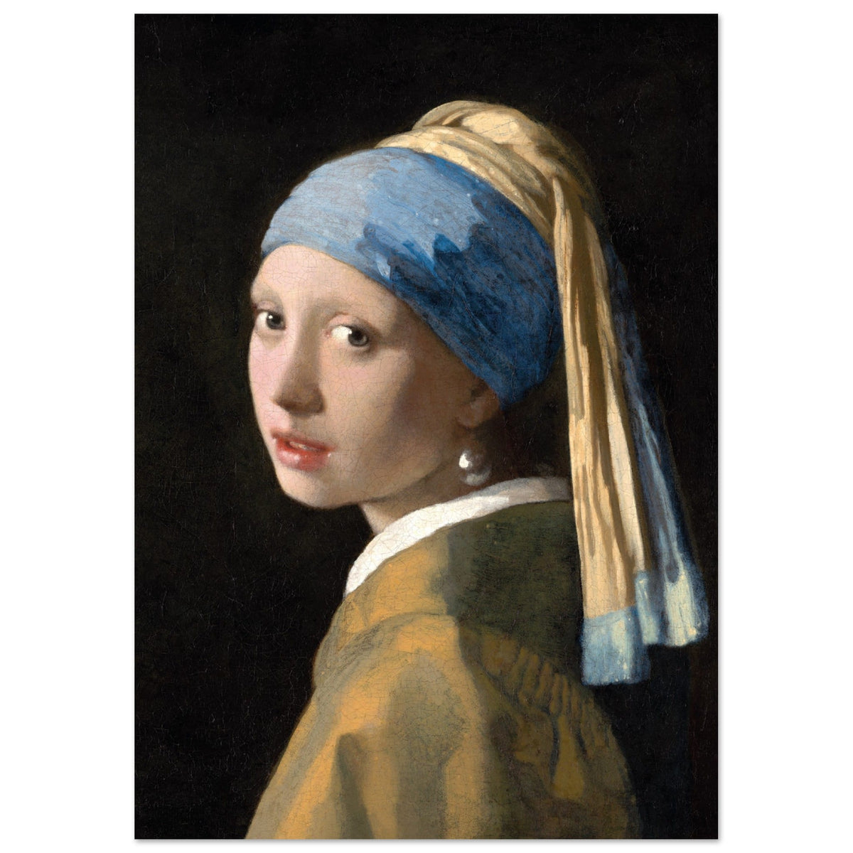 Artfulprints Poster Johannes Vermeer - Meisje met de parel  - A4 21x29.7 cm - Meerkleurig