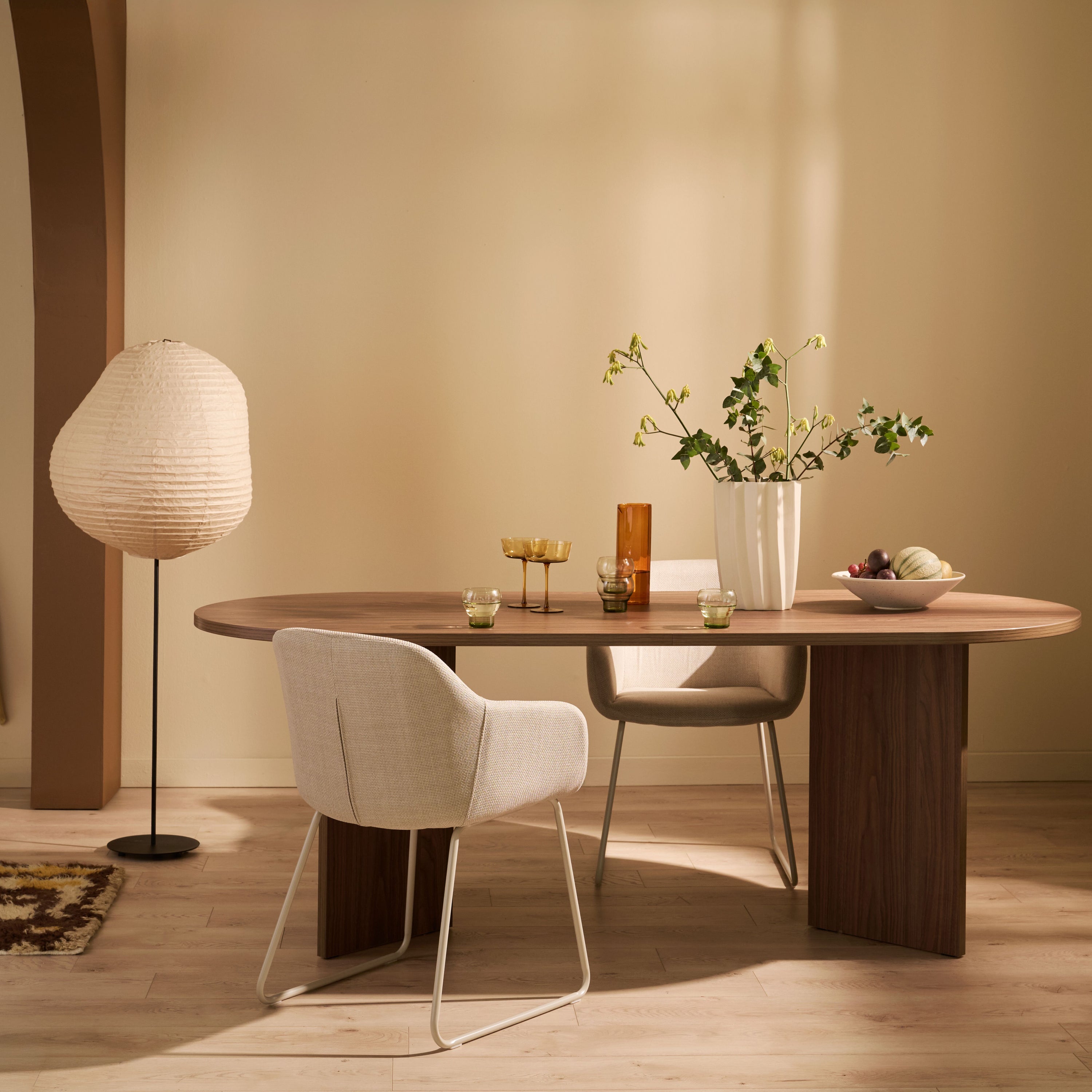 Ferm Living Kurbis Vloerlamp - H 137,6 - Natural / Zwart