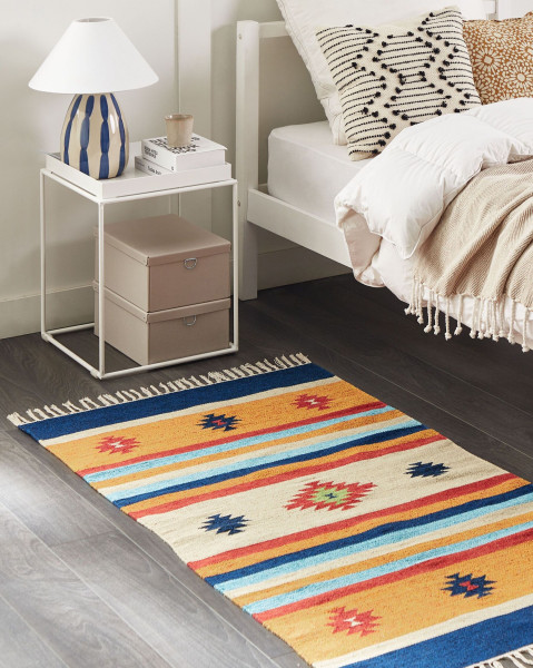 Dywan bawełniany kilim 80 x 150 cm wielokolorowy