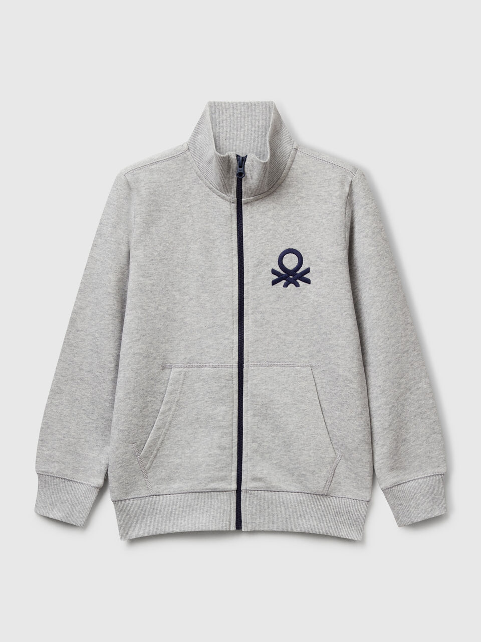 Pure cotton sweatshirt with zipper