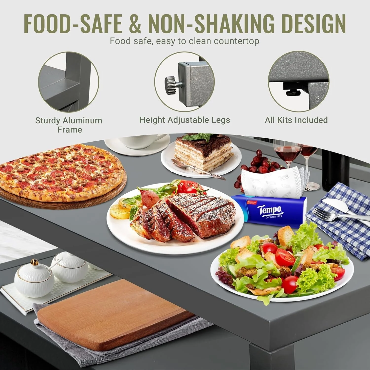 Outdoor Kitchen Island With Storage(no include stool)