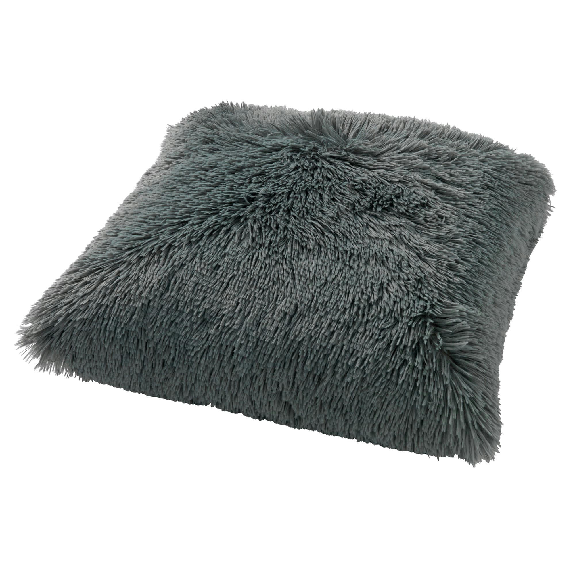 - Housse de coussin vert fausse fourrure-45x45 cm uni