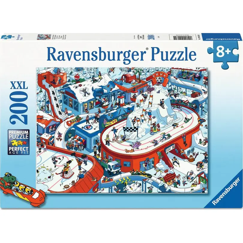 Puzzle 200-teilig Trubel im Winterdorf