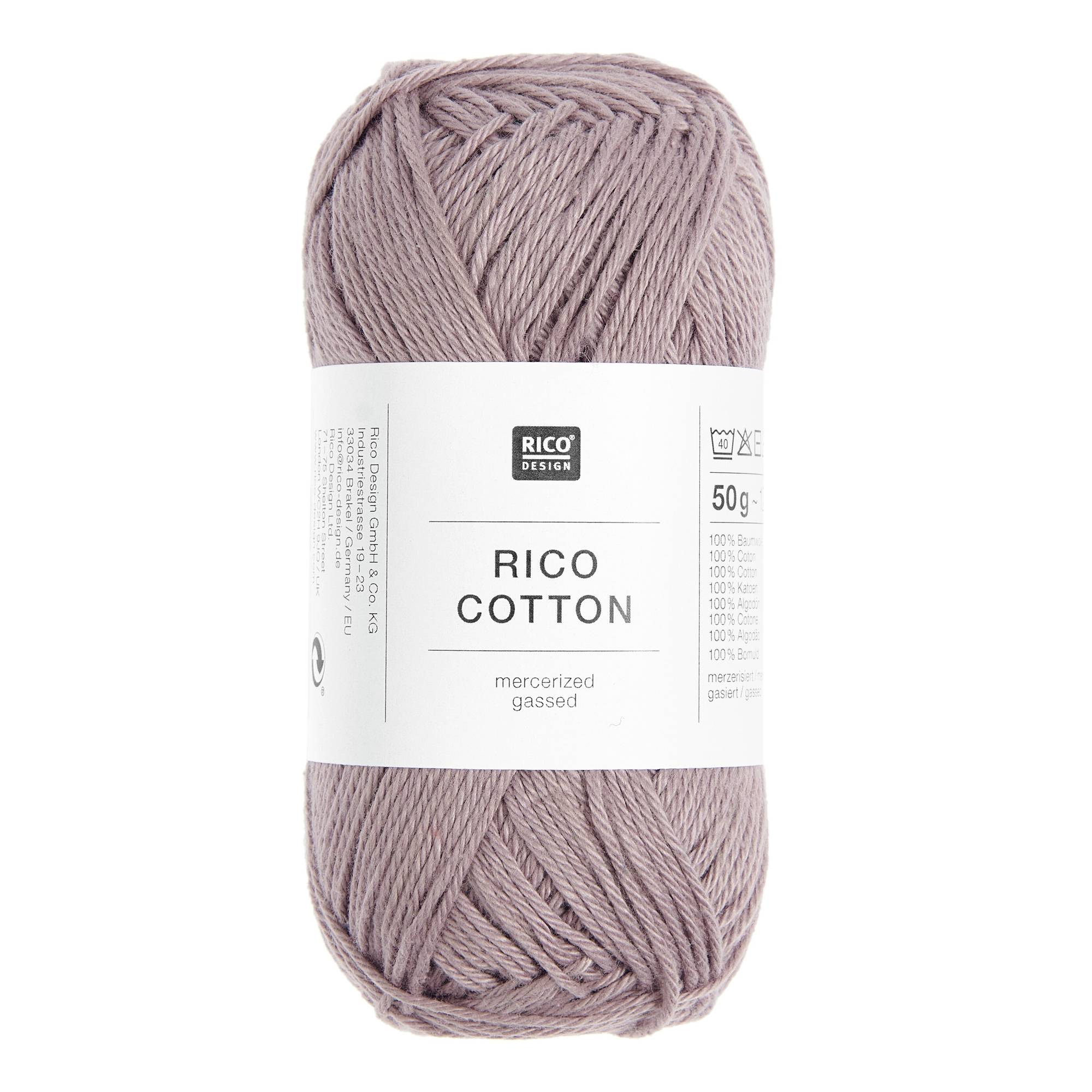 Rico Essentials Mauve Cotton 4ply 50g