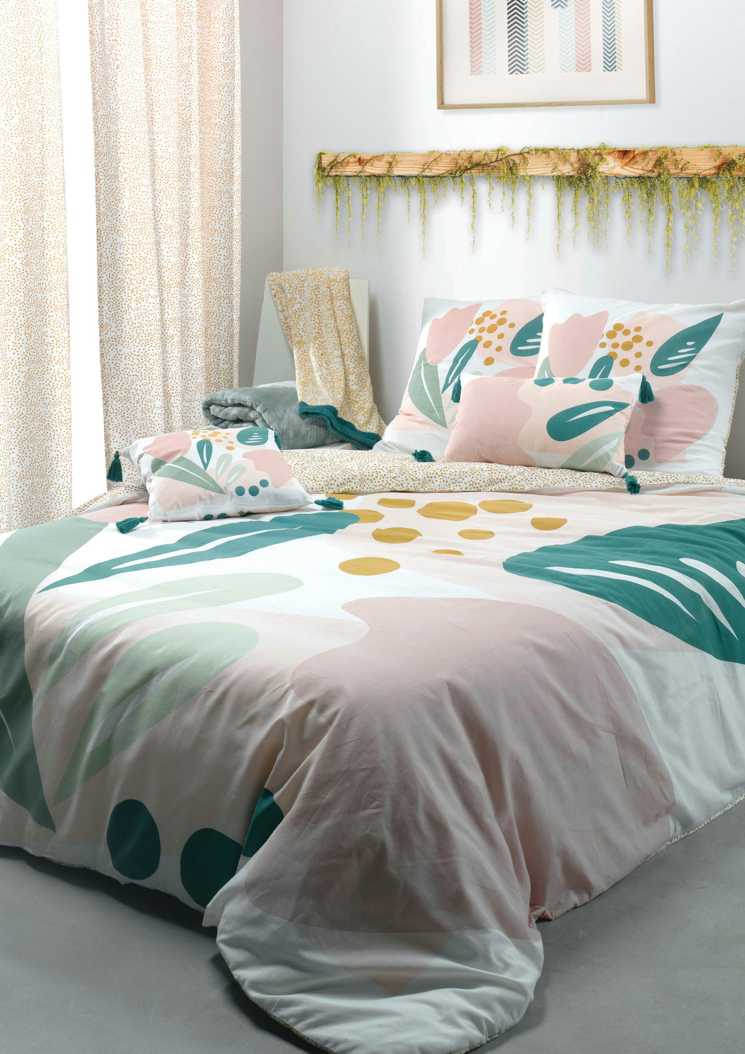 ALMA - Parure housse de couette coton blanc 240x260 cm