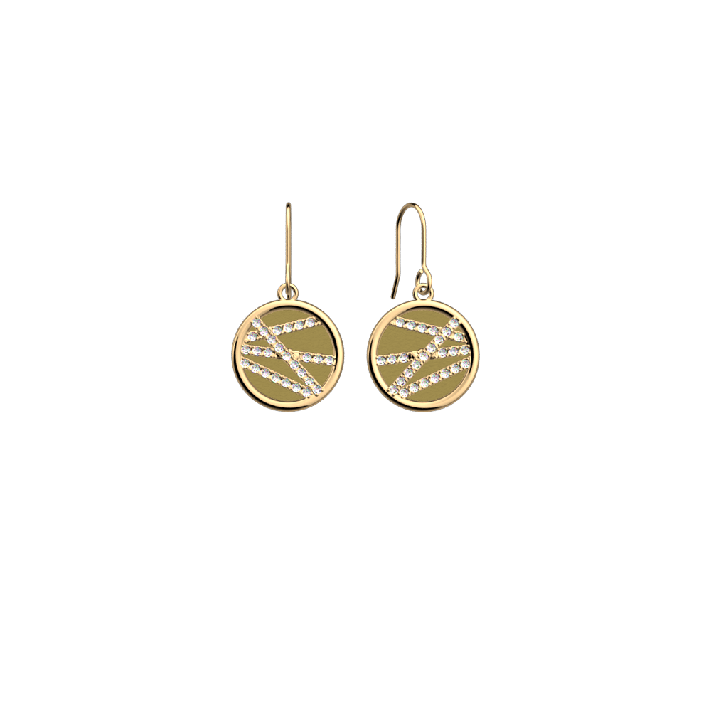 Boucles d'oreilles Liens, cuirs réversibles Mochaccino / Pistache