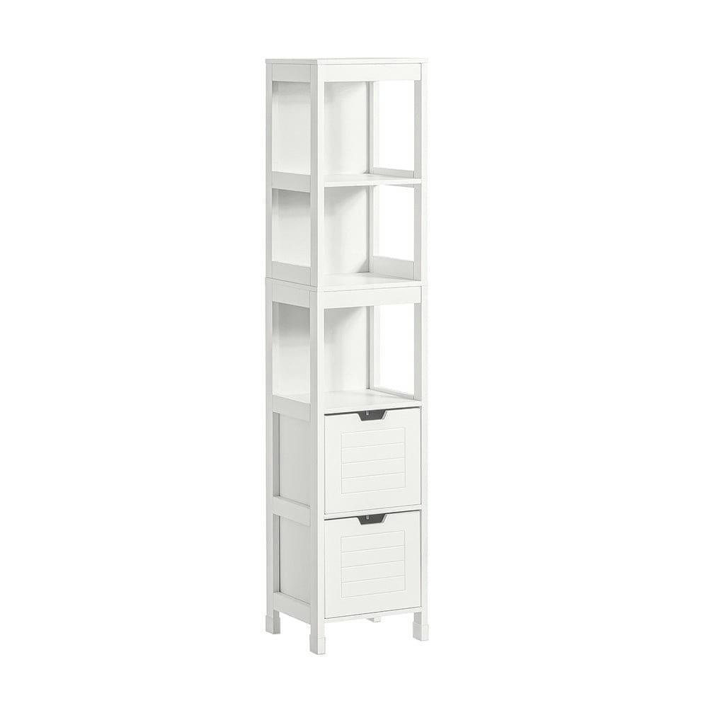 - Meuble colonne effet bois blanc