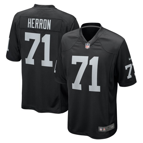 Justin Herron Las Vegas Raiders Nike Team Game Jersey -  Black