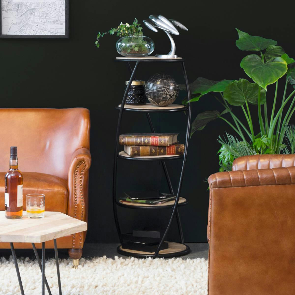 MYKONOS - Etagère en métal noir 41 cm