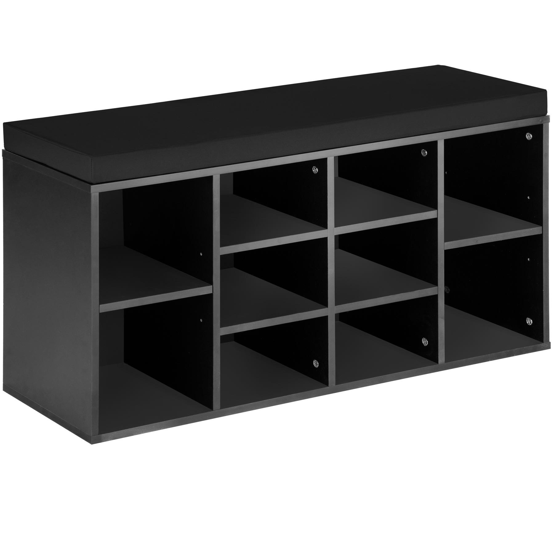 - Meuble à chaussures banc effet bois noir