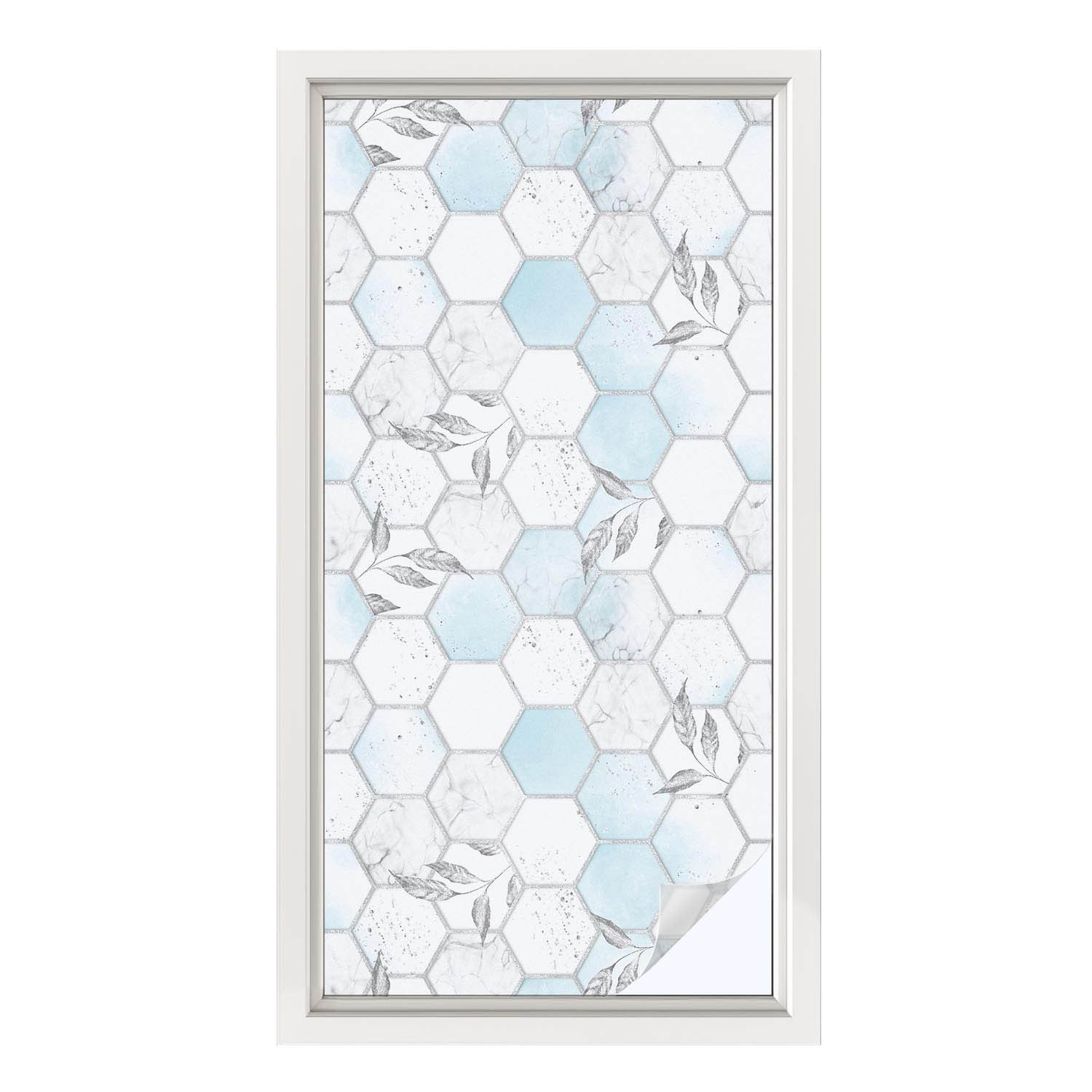 Folia okienna Kafle liście ochrona prywatności 50x100 Wallfluent