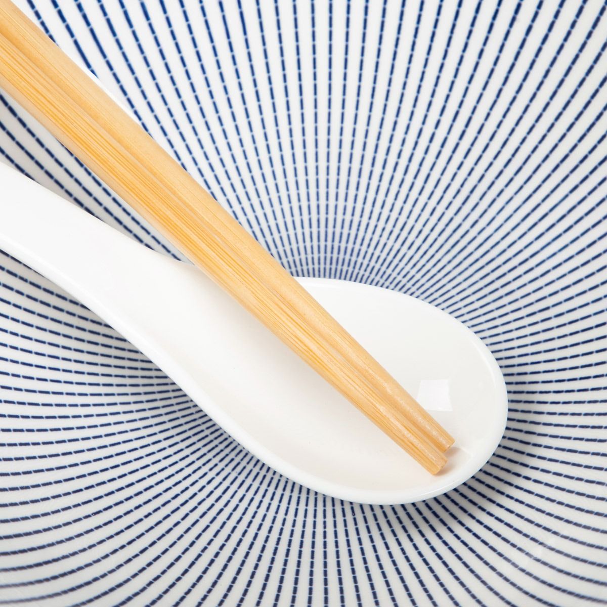 Zestaw do ramen SALADO w paski z brązowym rantem 21 cm