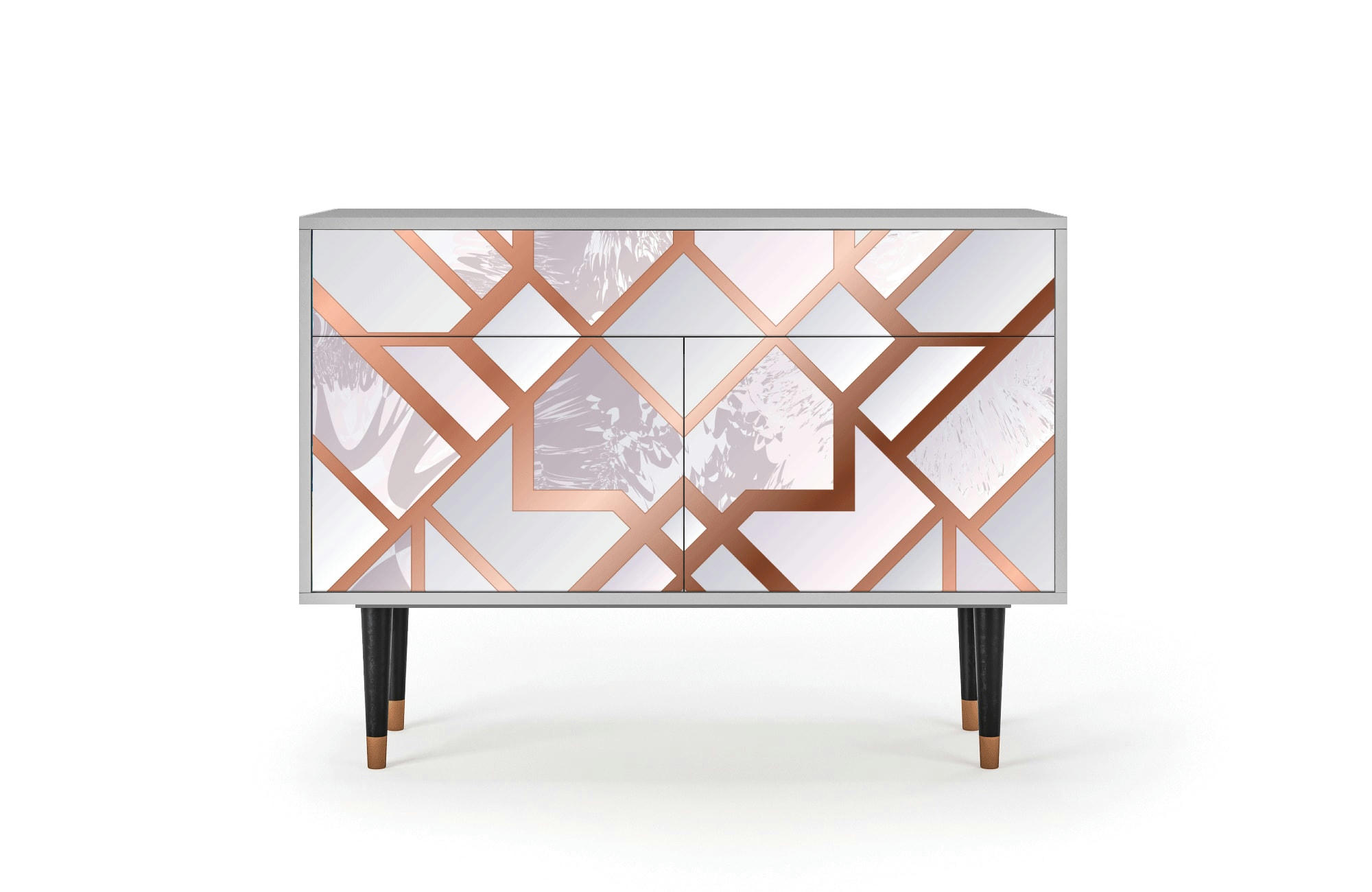 PASTEL FAIRYTALE - Buffet  rose clair 2 tiroirs et 2 portes L 115 cm