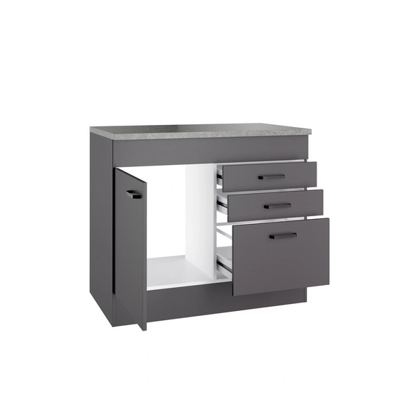 Spülenunterschrank »OPTImulti MUKI SAPO136-1  «, BxTxH: 100 x 60 x 88 cm, Anthrazit Matt (Kiel420)