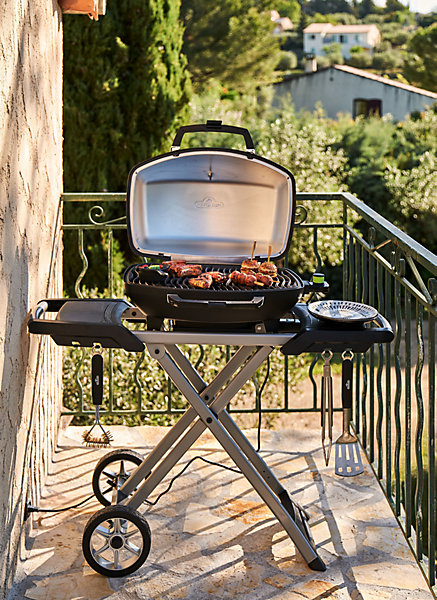 Barbecue électrique Napoleon TravelQ Pro 285E sur chariot pliable
