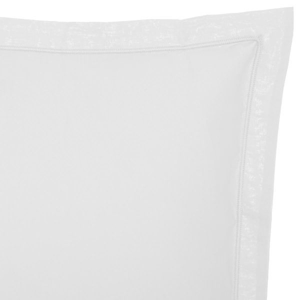 1 Taie d'oreiller percale de coton uni 63 x 63 cm Harmonie blanc