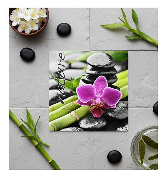 Lot de 20 serviettes papier Zen nature