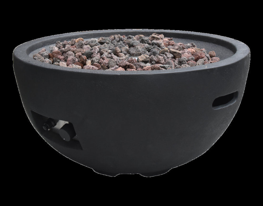 Modeno Jefferson Outdoor Gas-Fueled Fire Bowl with PVC Cover, 40,000 BTUs, 26 x 26 x 13-in