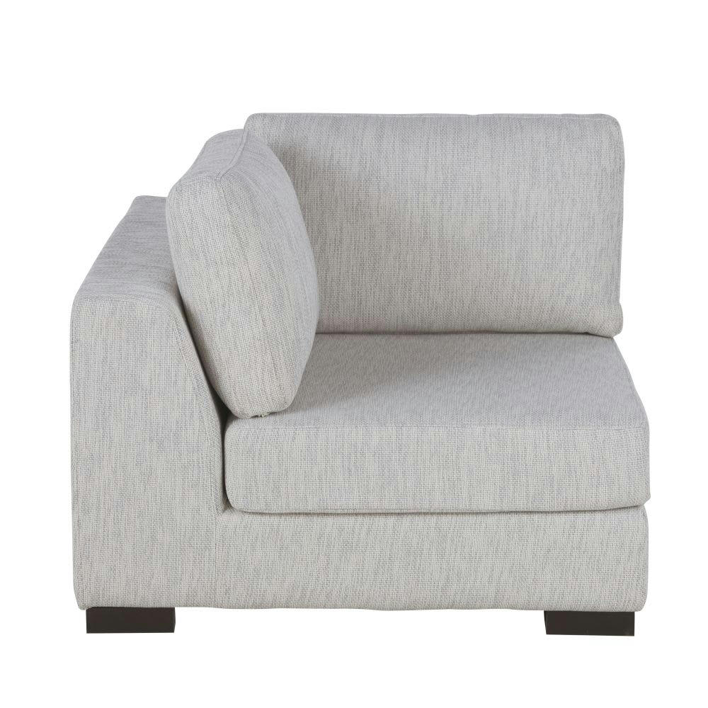 Terence - Angle pour canapé modulable en textile recyclé gris clair chiné