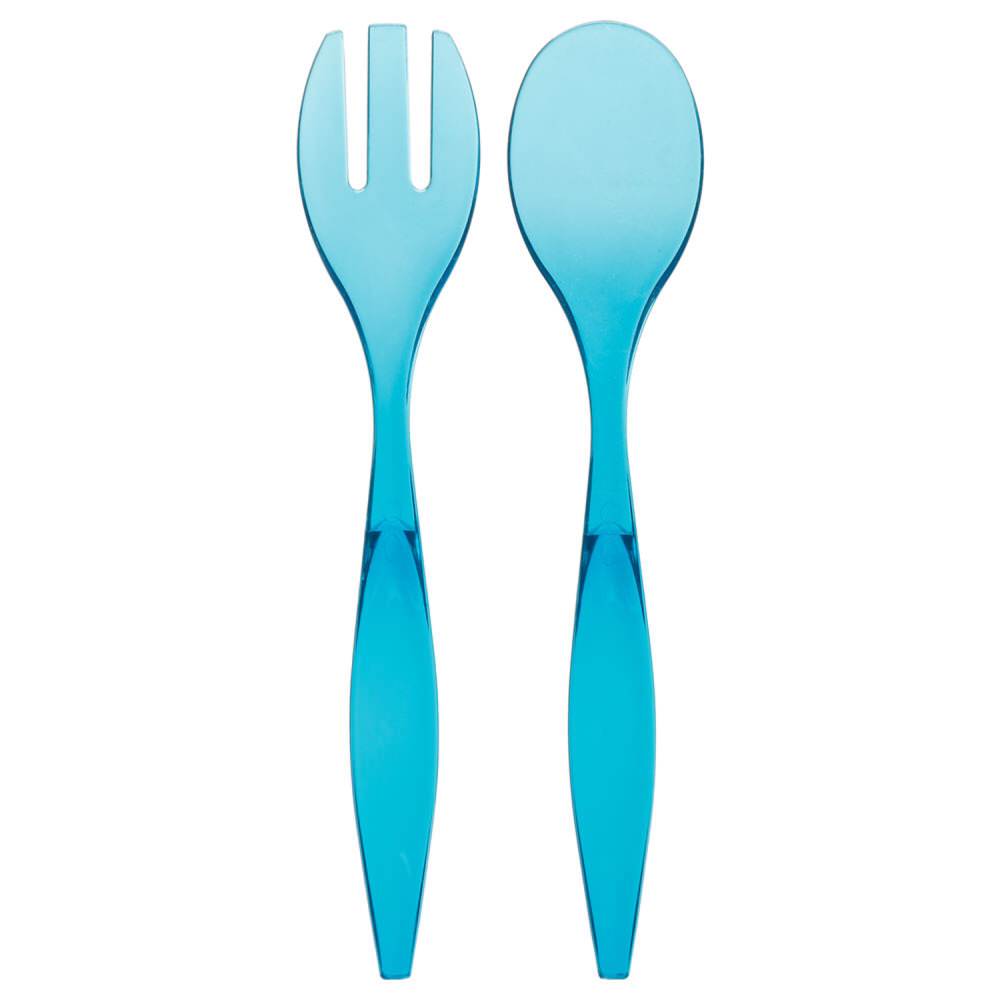 Conjunto de 2 talheres azul para salada