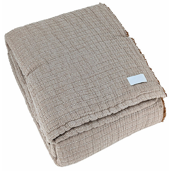 Dessus de lit 180x250 cm en coton lavé SEVILLE gris bronze